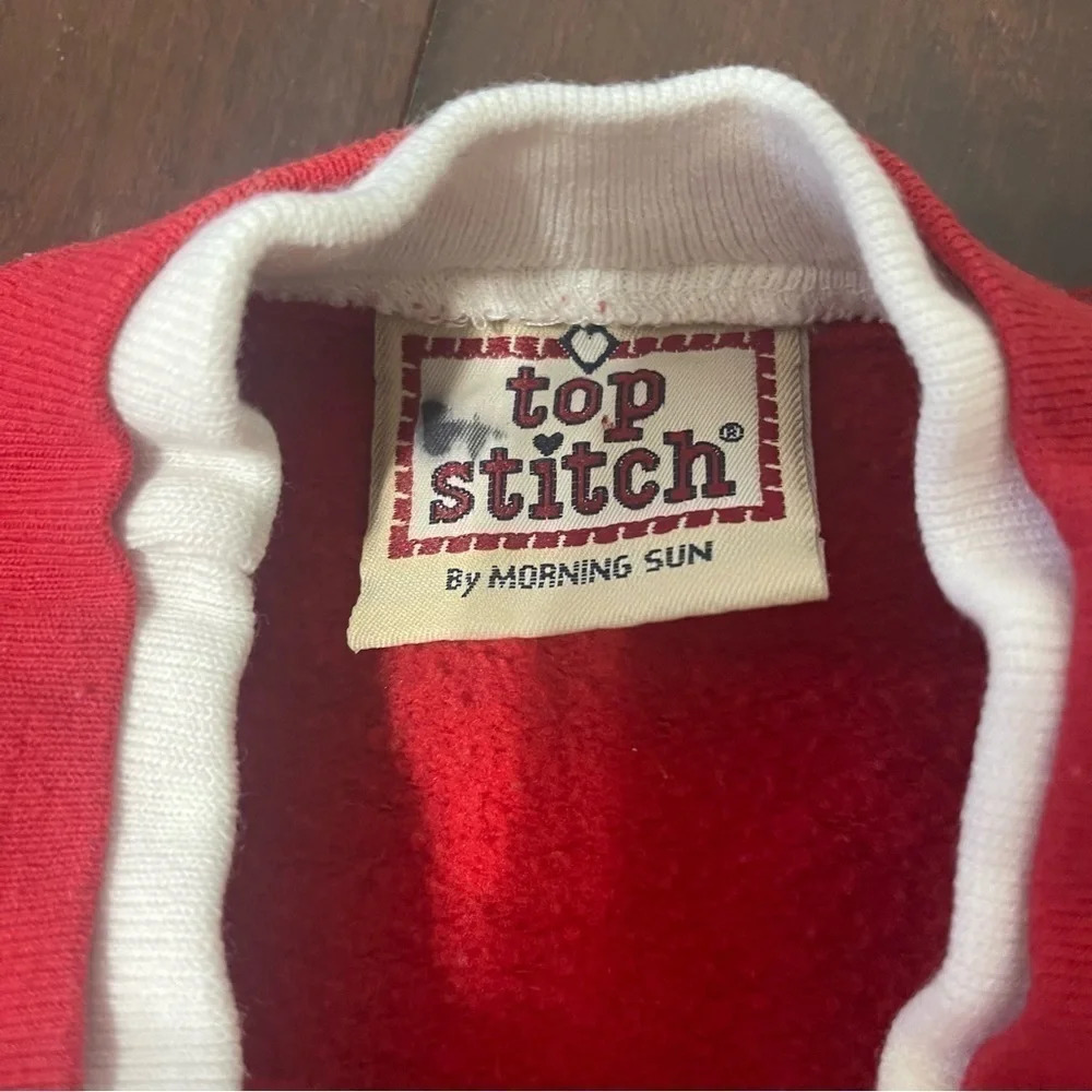 Top Stitch By Morning Sun Double Collar Red Snowman Sweatshirt Crewneck XL - Picture 3 of 8